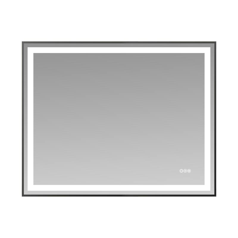 Modern LED Bathroom Mirror with Adjustable Color Temperature and Anti-Fog Dimmable Light - 40” x 32” x 0.16”