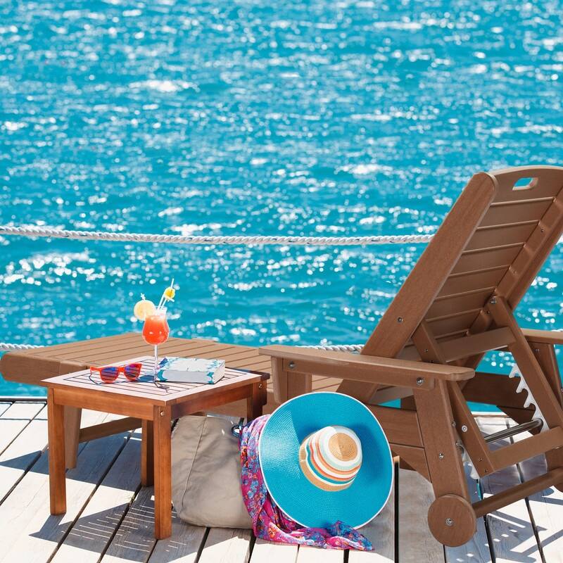 Outdoor Reclining HDPE Single Chaise (1-Piece)