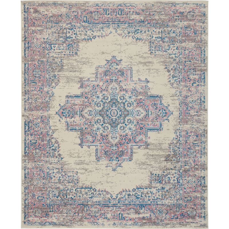 Nourison Grafix Distressed Vintage Medallion Area Rug