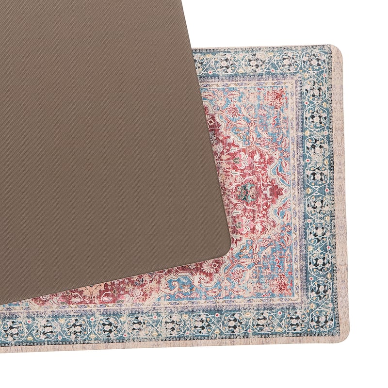 Transitional Medallion Cushioned Anti Fatigue Standing Kitchen Mat