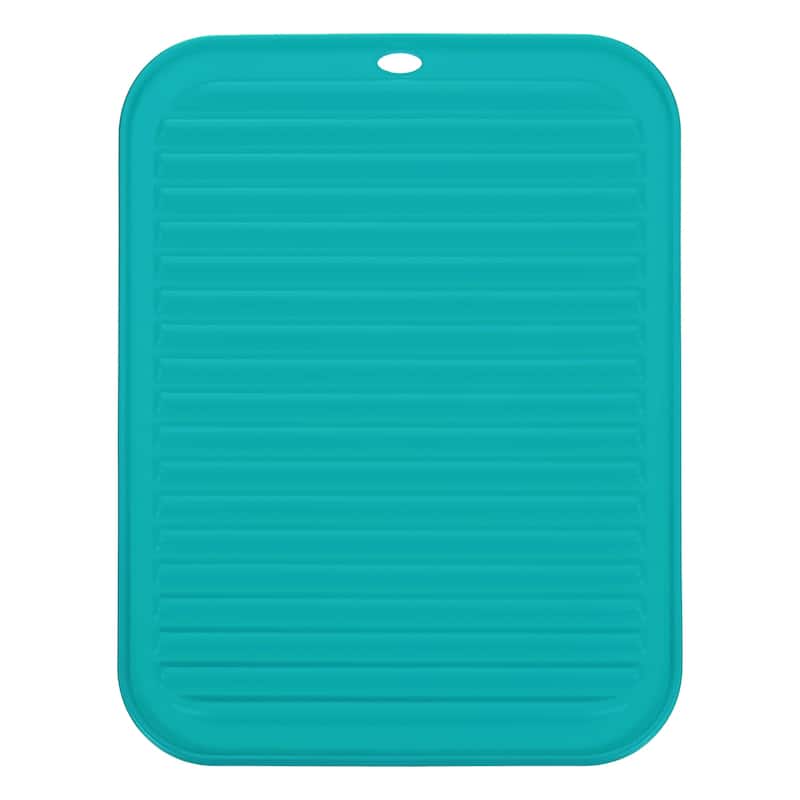 Silicone Dish Drying Mat, 9"x12" Trivets for Hot Pots and Pans - Dark Blue