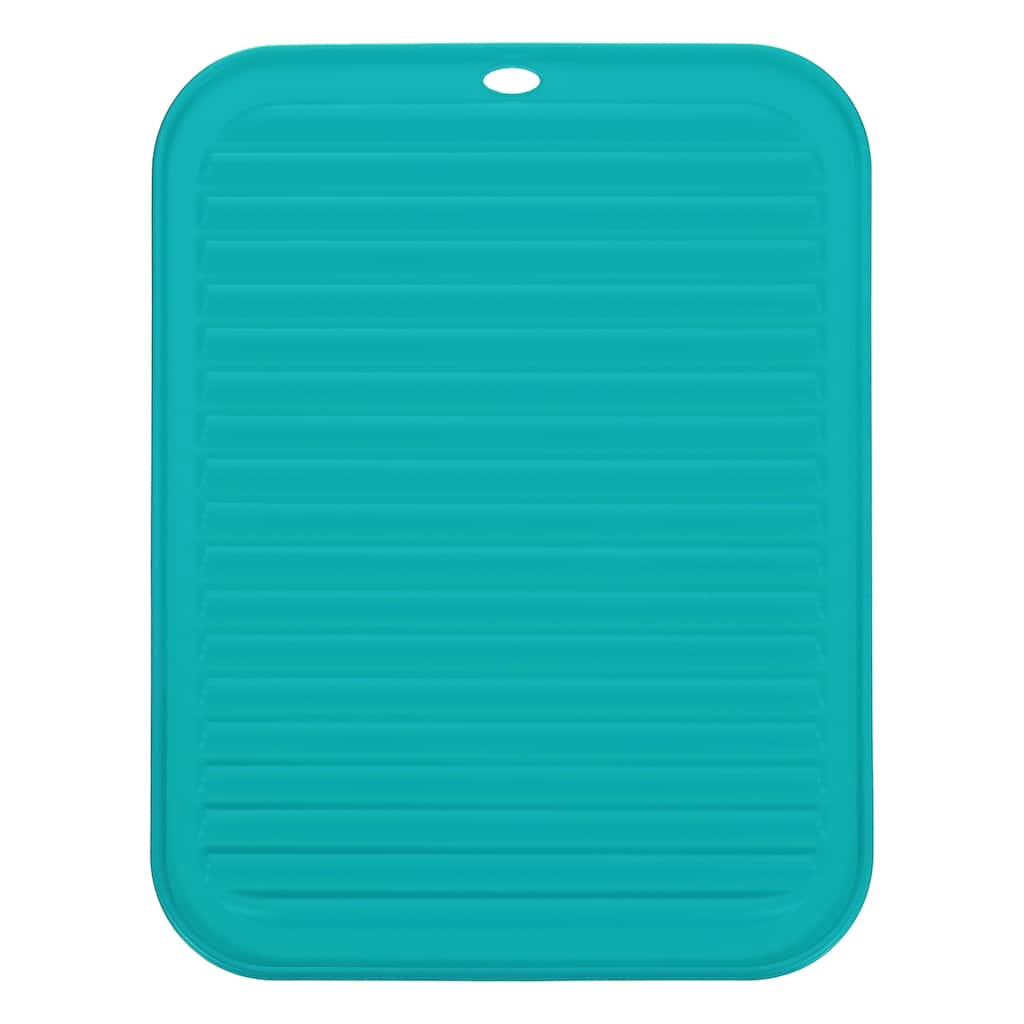 Silicone Dish Drying Mat, 9"x12" Trivets for Hot Pots and Pans - Dark Blue