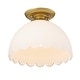 preview thumbnail 4 of 6, Golden Lighting Dorinda 1-light Semi-Flush Mount in Brushed Champagne Brass