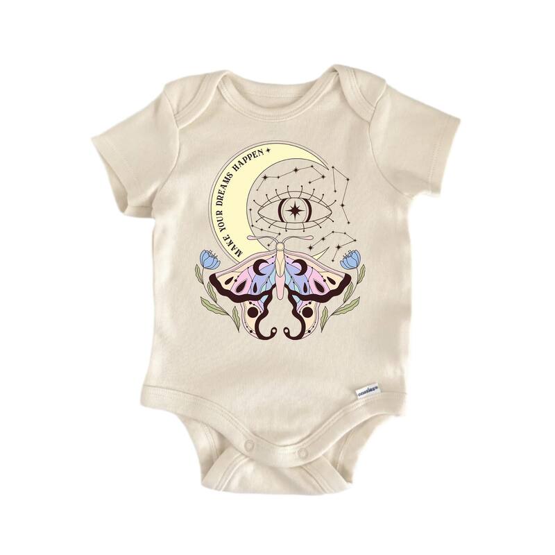 Dreams Magic Mystical - Baby Boy Girl Clothes Infant Bodysuit Funny Cute Newborn - Natural - Newborn