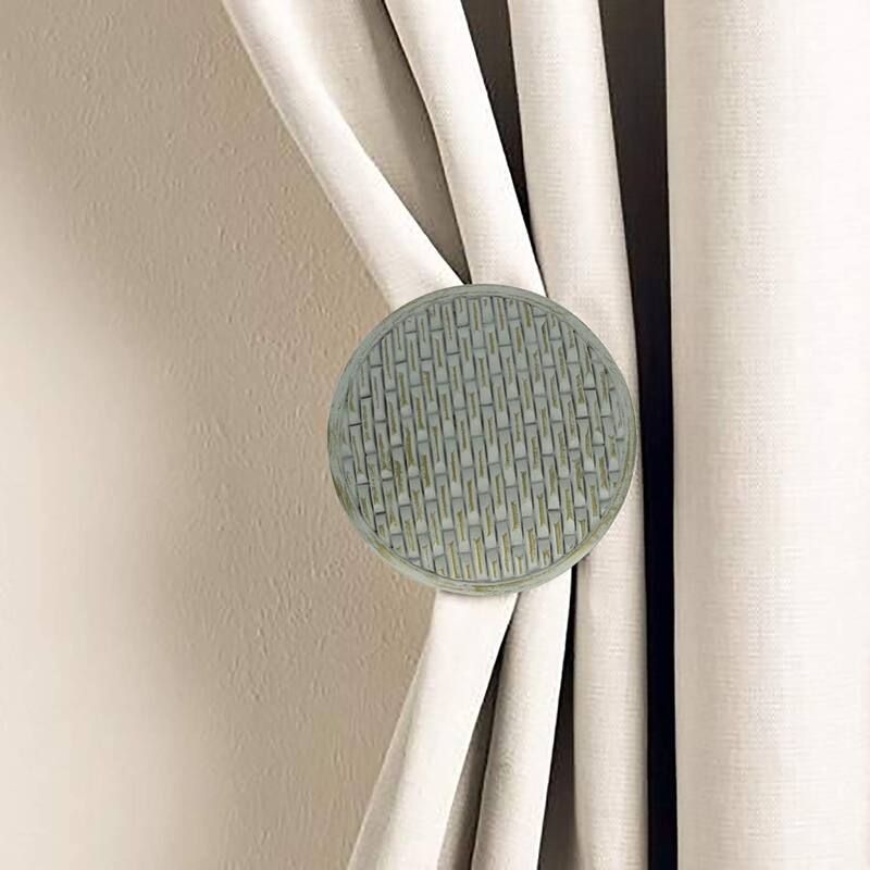 MERIVILLE Set of 2 Woven Window Drapery Medallion Holdbacks