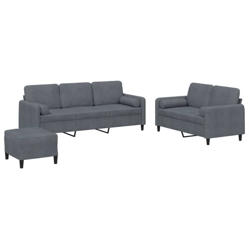 vidaXL Sofa Set Accent Couch Sectional Sofa for Living Room 2 Piece Velvet - 30.3 x 78.0 x 31.5 in