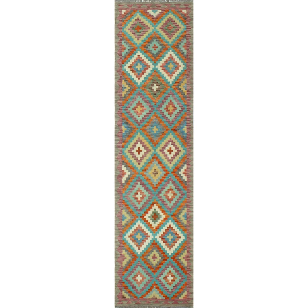 Noori Rug Sangat Flatweave Darlene Rust/Purple Runner - 2'8" x 10'0"