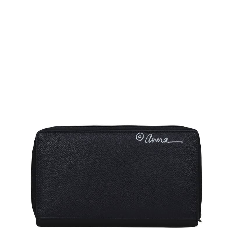 Handpainted Leather Ladies Zip Around Jewelry Case - Peace and Love