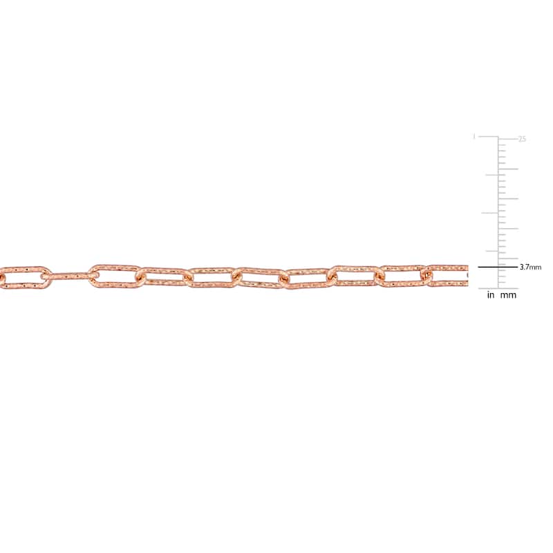 Miadora 18kt Rose Gold Plated Sterling Silver Paperclip Bracelet