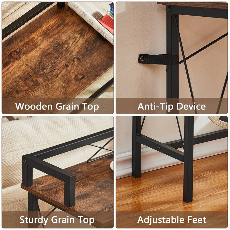 Console Table with 2 Outlet and 2 USB Ports,Entryway Table Narrow Charging Station Sofa Table
