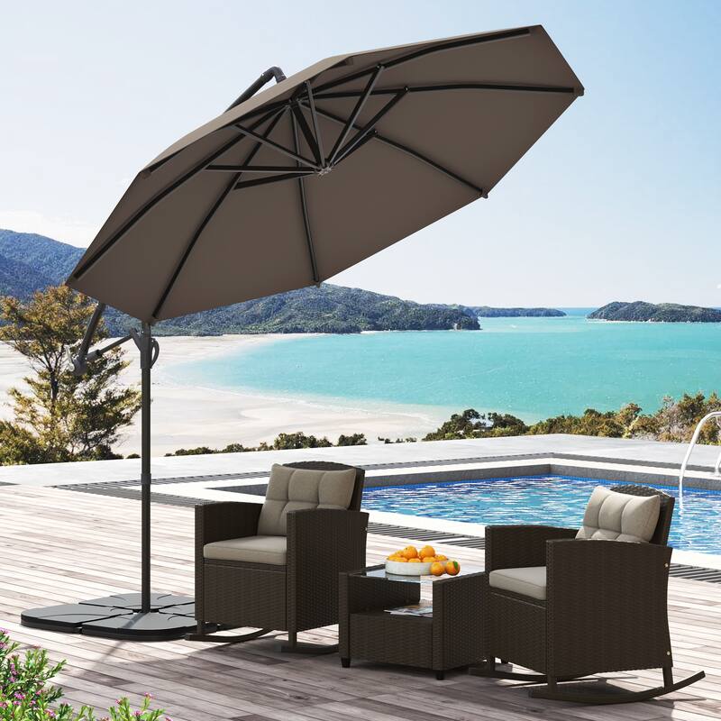 Corvus Vera 10-foot Offset Cantilever Hanging Canopy Patio Umbrella