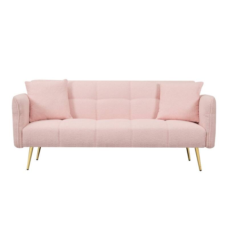 70 "Teddy Velvet Sofa Bed With Adjustable Armrests