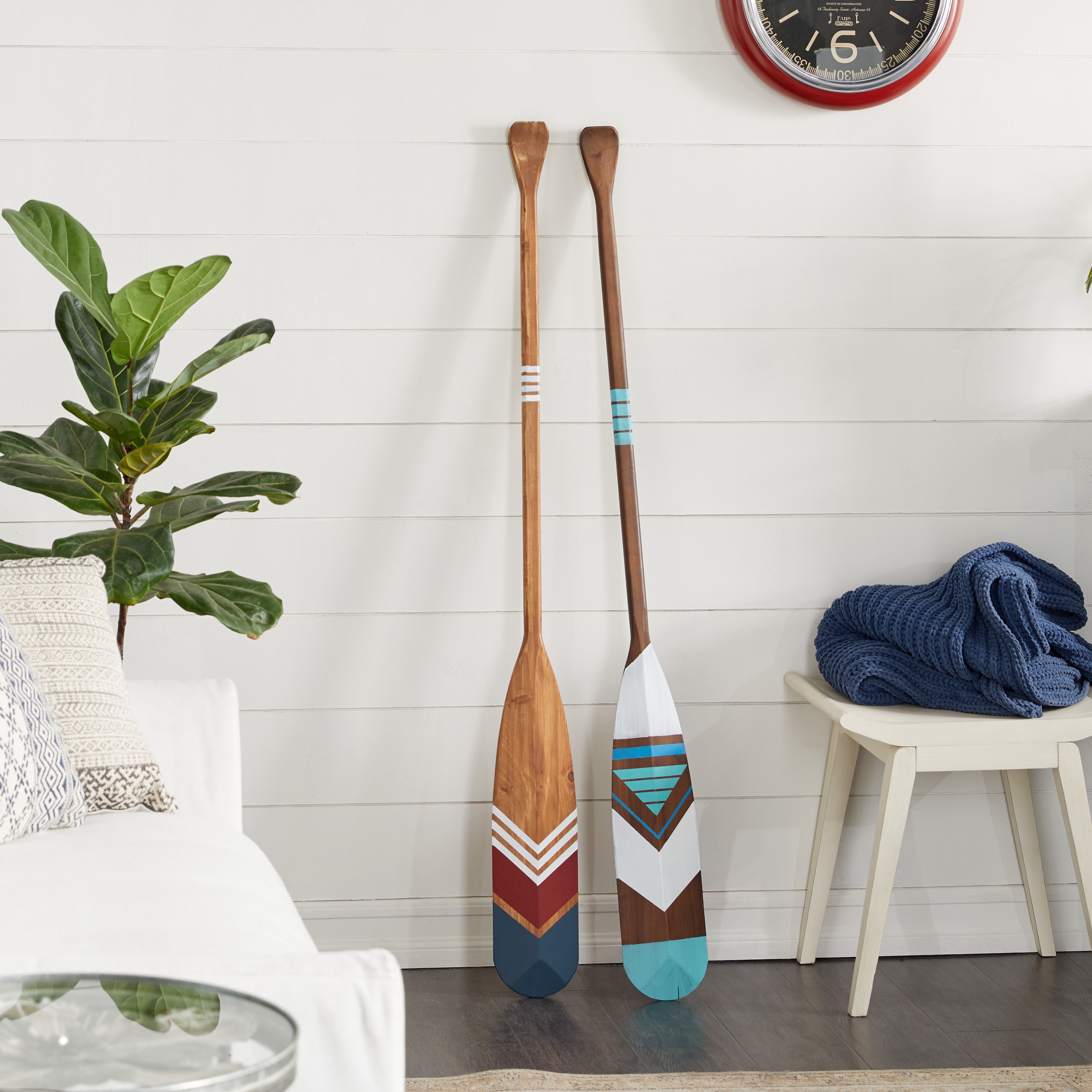 Multi Colored Wood Novelty Canoe Oar Paddle Wall Decor with Arrow and  Stripe Patterns (Set of 2) - On Sale - Bed Bath & Beyond - 32112699