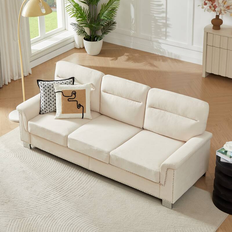 Modular Sectional Sofa, 102 Inch L Shaped Couch Set, 3-Seater Comfy Cloud Couches with Movable Ottoman, DIY Combination