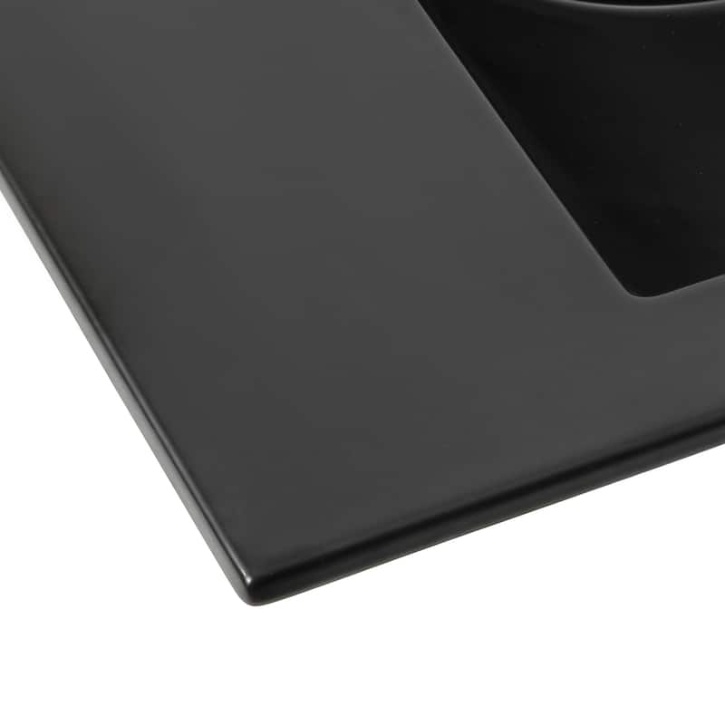 Aubert 3-Hole Classic Contemporary Rectangular Ceramic Single Sink Basin Vanity Top, by JONATHAN Y