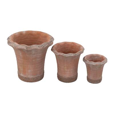 A&B Home Cement Planters - Set of 3 - Terracotta