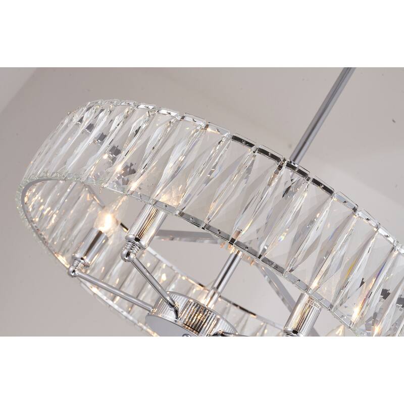 5-Light Chrome Chandelier With Clear Crystals