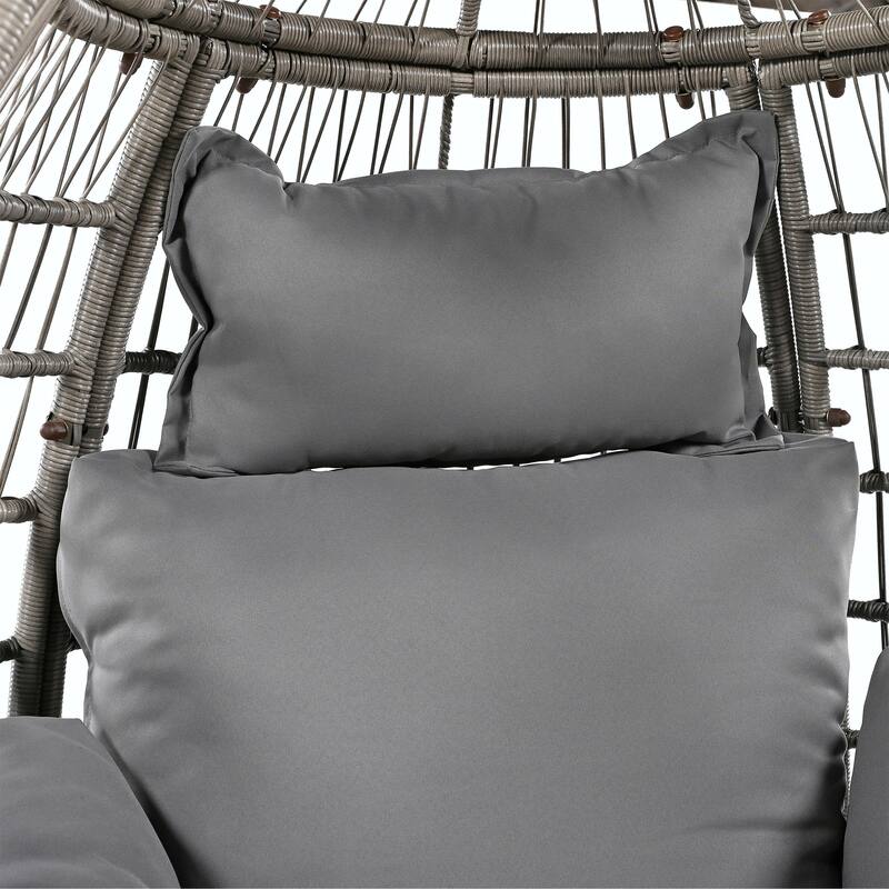 Swivel Rattan Egg Patio Chair with Cushions and Rocking Function