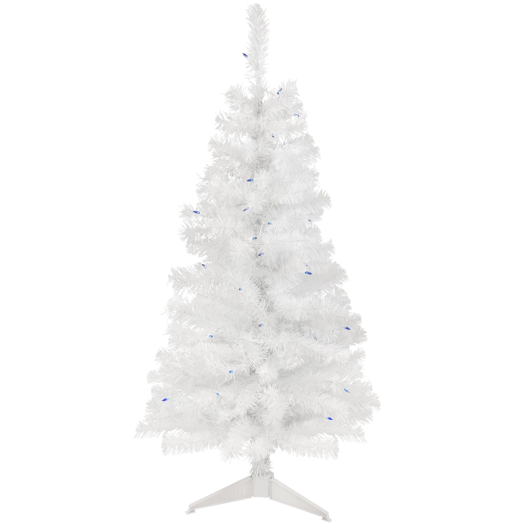 4' Pre-Lit Slim White Pine Artificial Christmas Tree - Blue Lights - 4 Foot