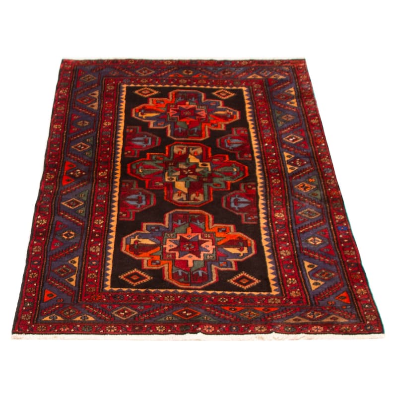 Konya Anatolian Black, Red Rug 3'10" x 6'0" - 3'10 x 6'0
