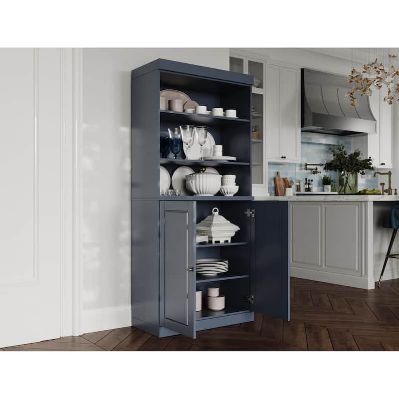 100% Solid Wood 32" Kitchen Pantry Cabinet with 2 Doors by Palace Imports