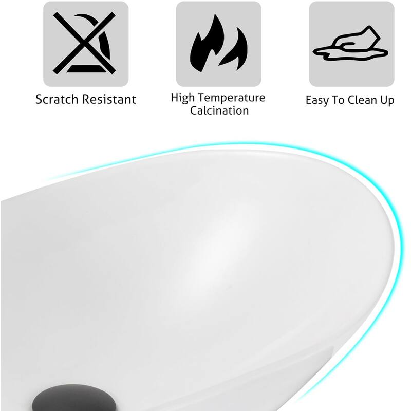 Eclife Artistic Vessel Sinks for Bathroom Vanity Tempered Glass Ceramic Basin