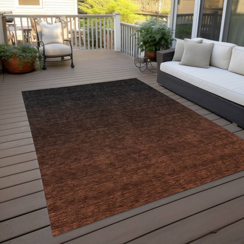 Machine Washable Indoor/ Outdoor Chantille Ombre Solid Rug