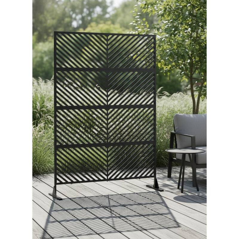 Freestanding Metal Privacy Screen, with Stable Base - 72*47 in