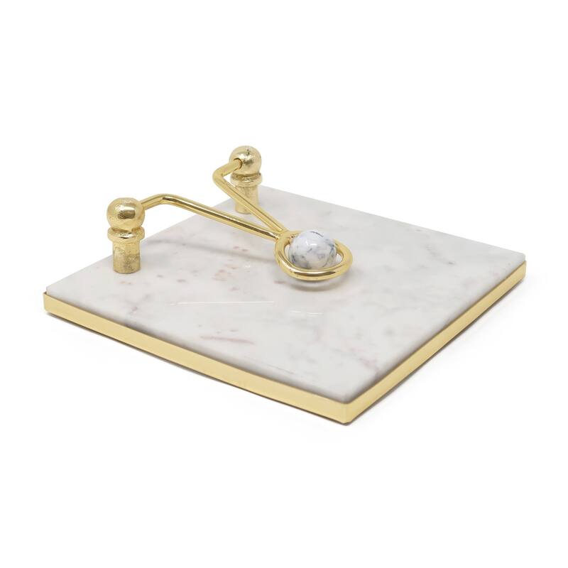 Square Napkin Holder with Clear Ball - 7.5" - Marble Ball