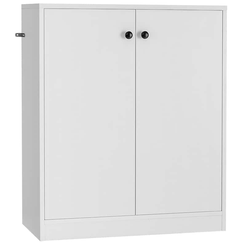 Costway 2-Door Storage Cabinet Buffet Cabinet with 3 Shelves - See Details - White - See Details