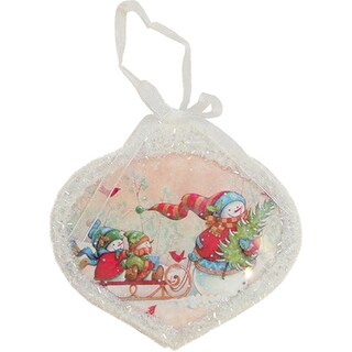 Shop 5 Glass Led Lighted Snowman Scene Christmas Onion Ornament