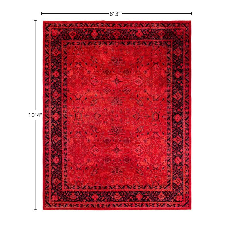 Overdyed, One-of-a-Kind Hand-Knotted Area Rug - Orange - 8' 3" x 10' 4"