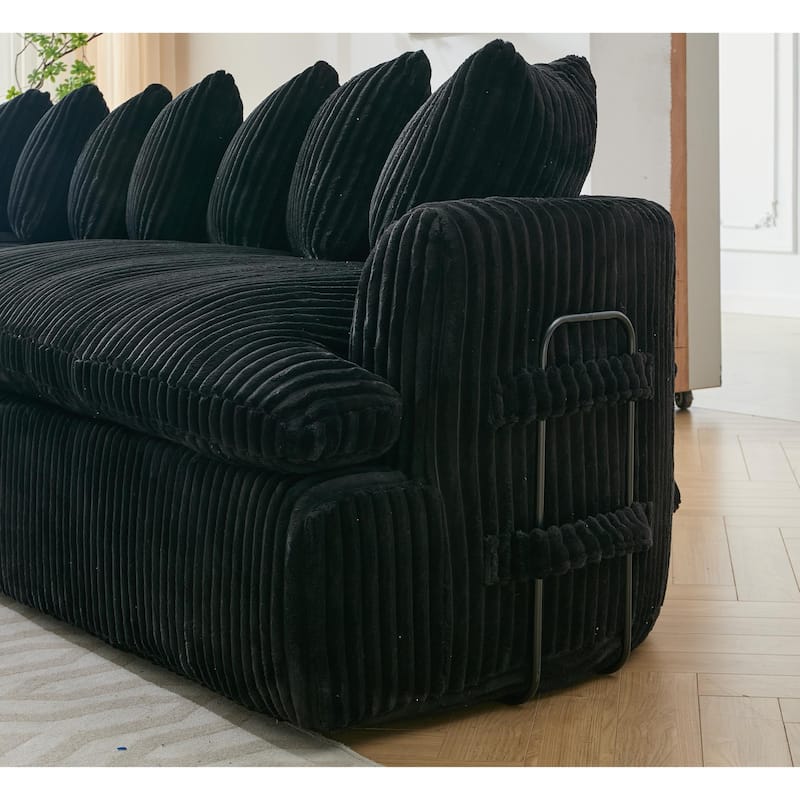 127" Large Sectional Sofa,Modular L Shaped Left Sofa,Corduroy Fabric