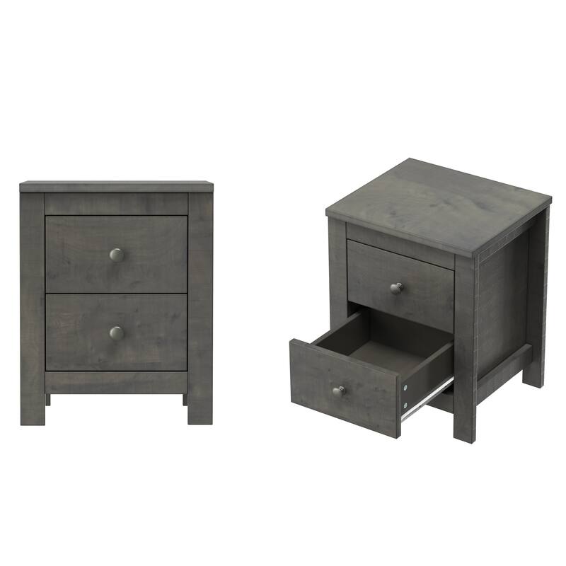 Farmhouse Wooden Nightstand Set of 2