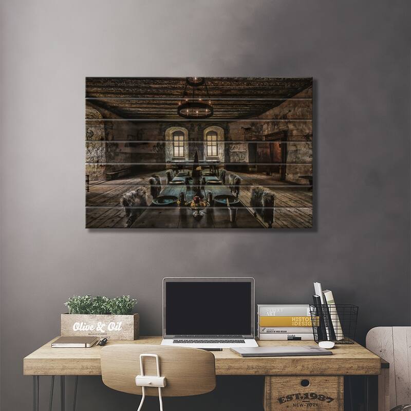 Torpa Stone House Print On Wood by Benny Pettersson - Multi-Color