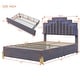 preview thumbnail 24 of 25, Full Size Velvet Upholstered Platform Bed with RGB Lights