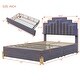 preview thumbnail 24 of 52, Velvet LED Upholstered Platform Bed with RGB Lights