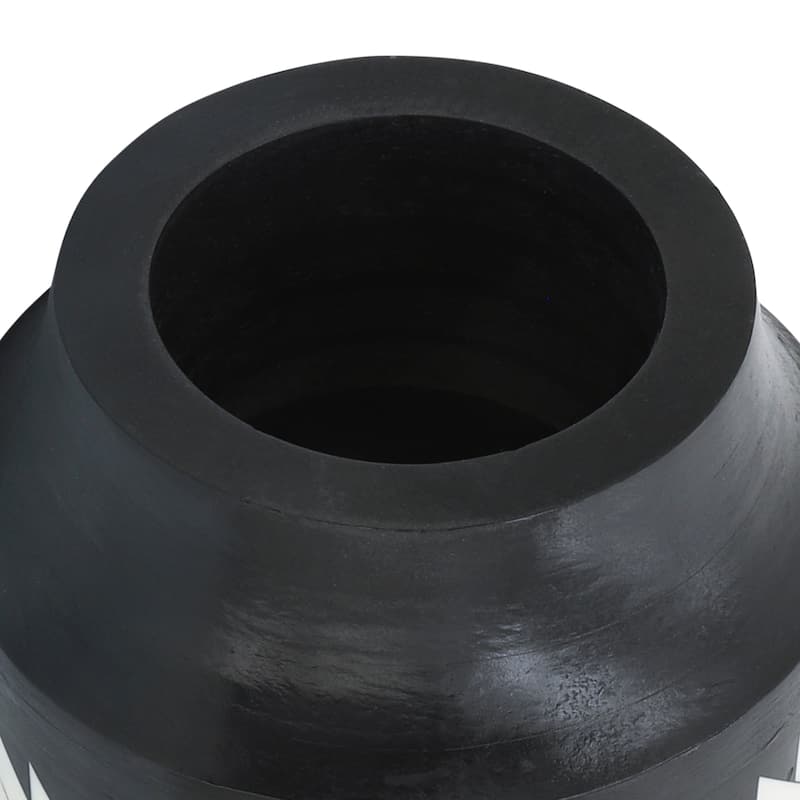 Resin 14"h Chevron Vase, Blk, white 14.0"H