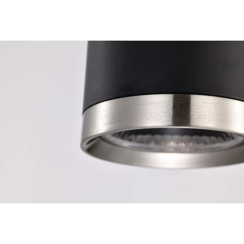 Melrose 12 Watt 16" LED Pendant Matte Black and Brushed Nickel Finish