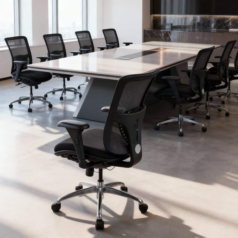 Cubiclesdotcom IMPACT Ergonomic Mesh Office Chair, 3D Lumbar Support, 350 lbs, Black