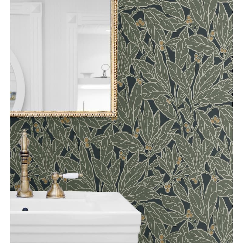 NextWall Berry and Leaf Peel and Stick Wallpaper - 20.9 in. W x 18 ft. L