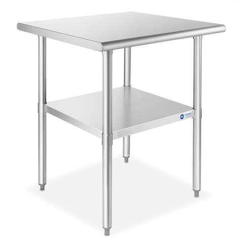 30 x 30 Inch NSF Stainless Steel Prep and Work Table by GRIDMANN - Silver - 30 in Long x 30 in Deep