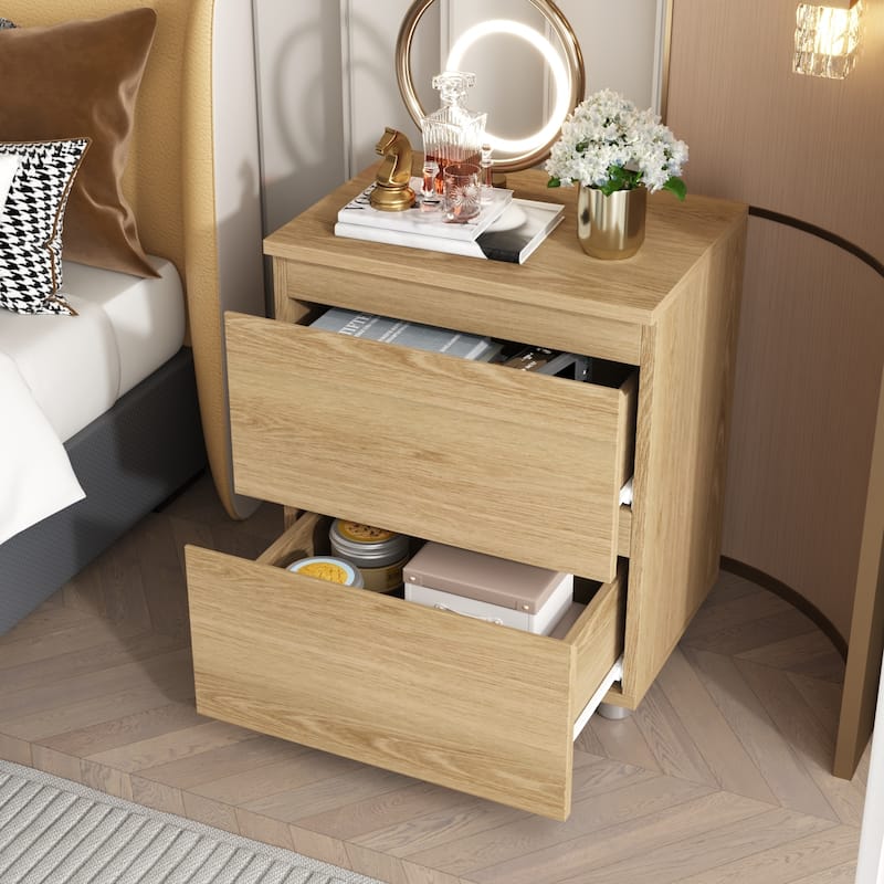 Modern 2-drawer Nightstand for Home Storage Chest End Table