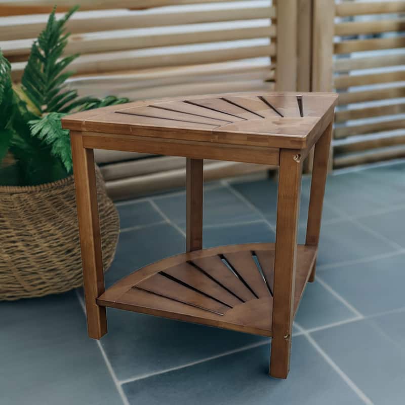 Solid Bamboo Spa Style Corner Bench
