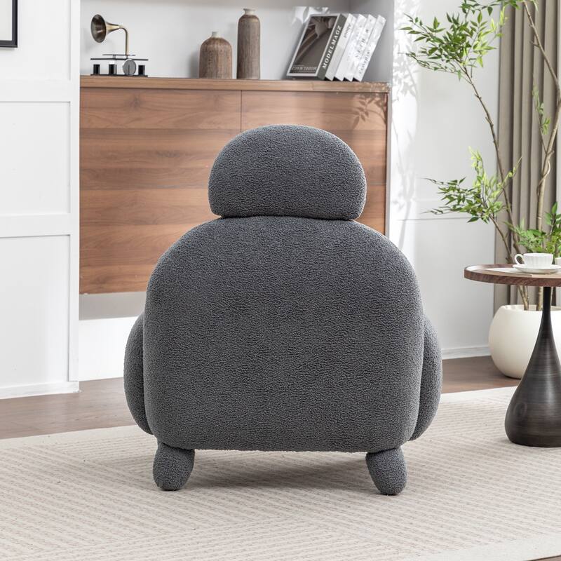 SEYNAR Modern Faux Sherpa Upolstered High Back Armless Accent Chair