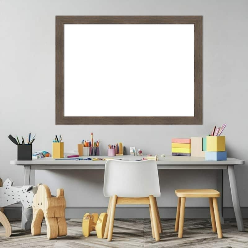 Amanti Art Hardwood Chocolate Narrow Framed Dry Erase Magnetic Board