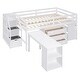 preview thumbnail 12 of 55, Full Size Loft Bed with Retractable Desk, Storage Drawers, and Stairs, Space-Saving
