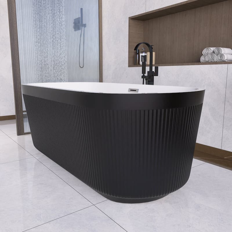 Acrylic Freestanding Flatbottom Soaking Bathtub