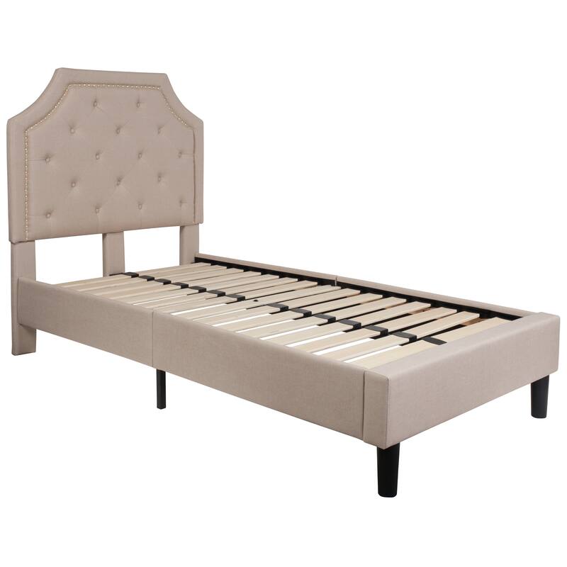 Arched Tufted Upholstered Platform Bed