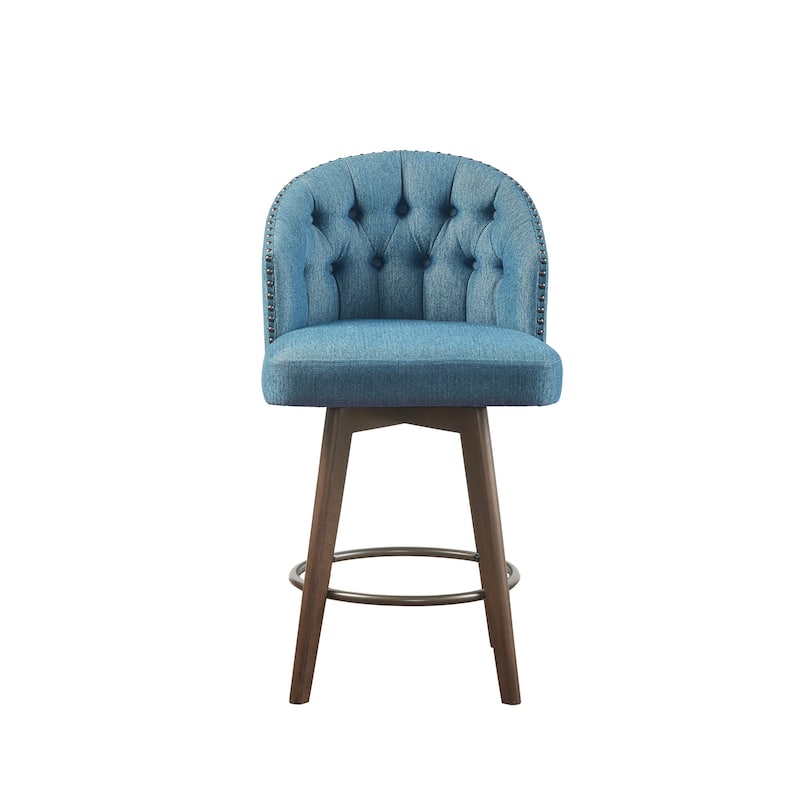 Madison Park Boyle Upholstered 360 Degree Swivel Counter Stool 26" H